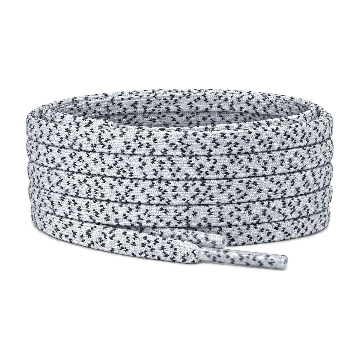 Noir Blanc – lacets plat etroit football noir blanc 01 image principale