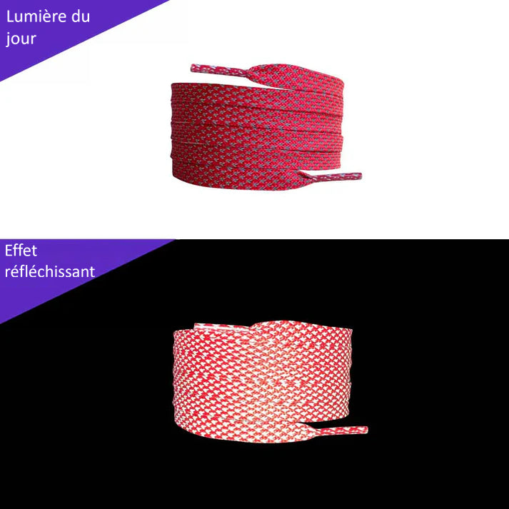 lacets-plat-reflechissants-rose