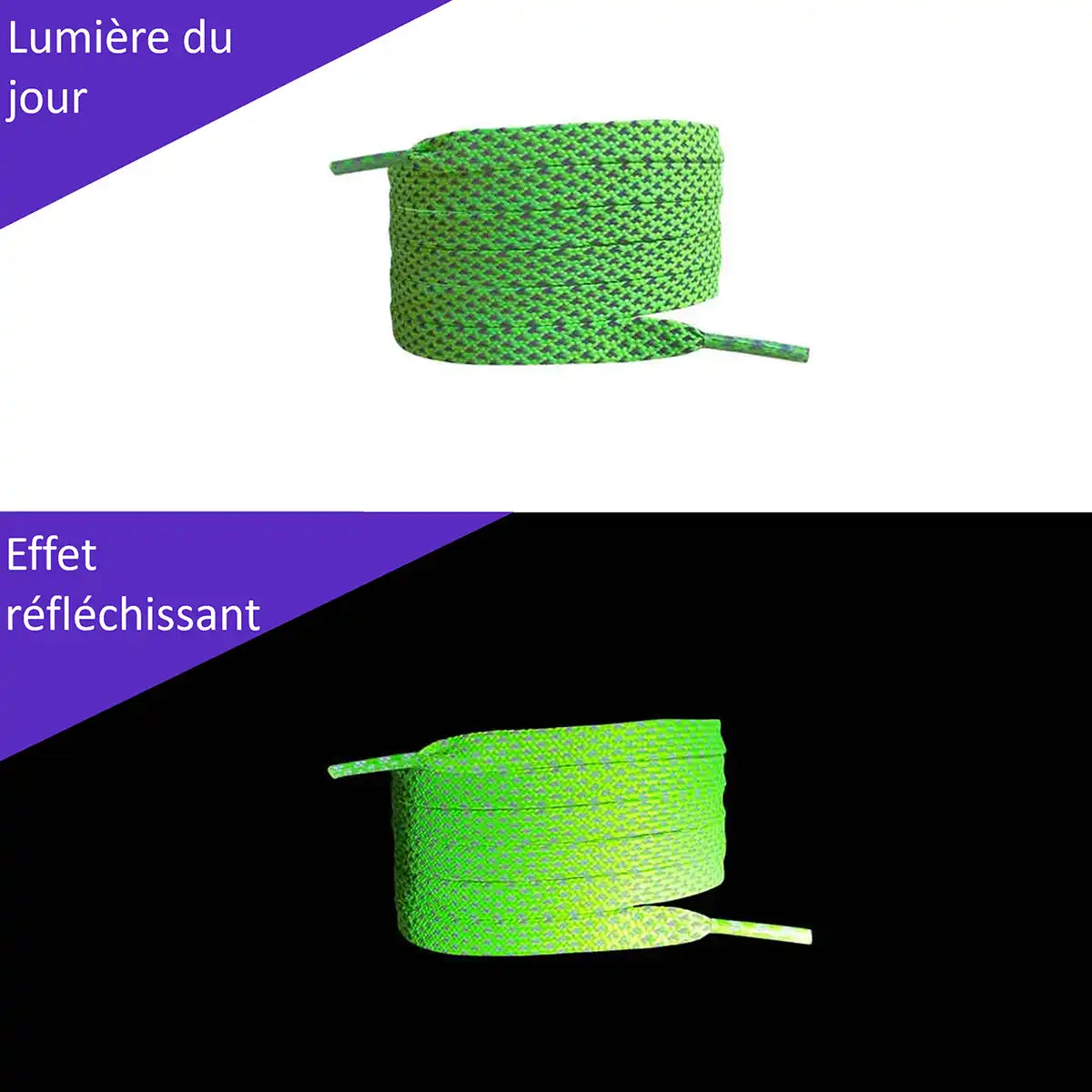 lacets-plat-reflechissants-vert-clair