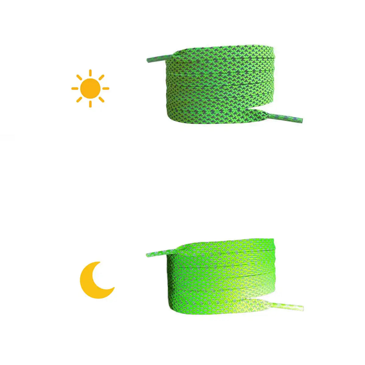 lacets-plats-reflechissants-vert-3