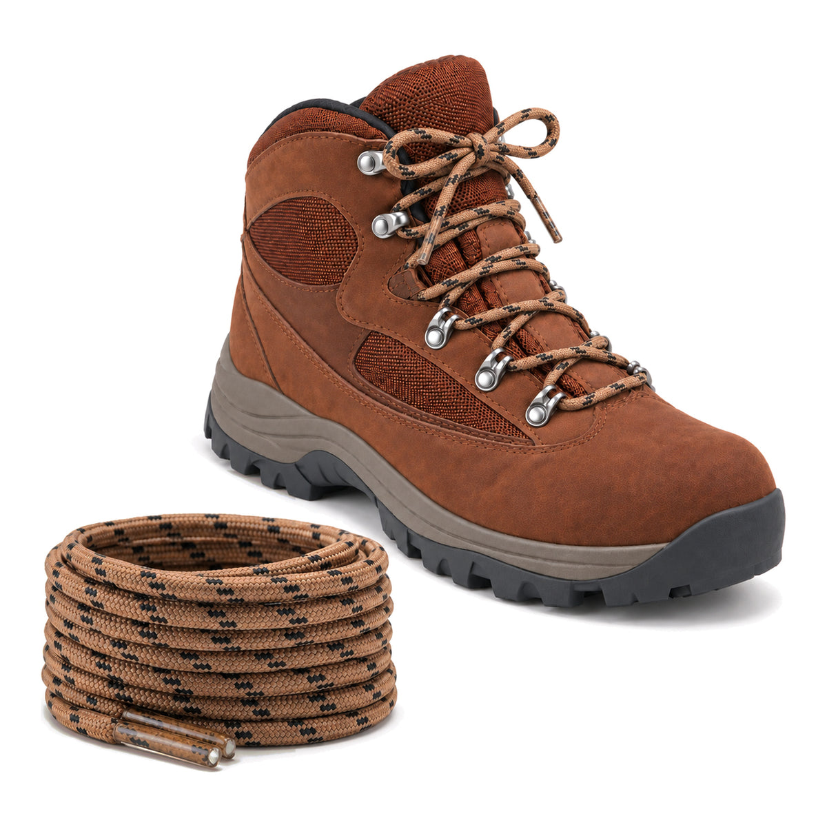 Marron clair noir marbré – lacets randonnee marron clair noir a motifs 04 chaussure marron rouge