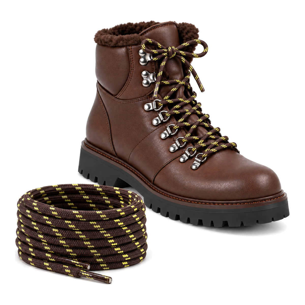 Marron jaune foncé tanné – lacets randonnee marron fonce jaune a motifs 03 chaussure marron fonce