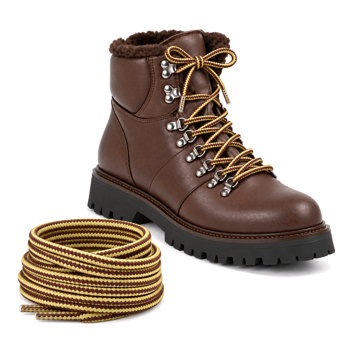 Marron jaune – lacets randonnee marron jaune 04 chaussure marron fonce