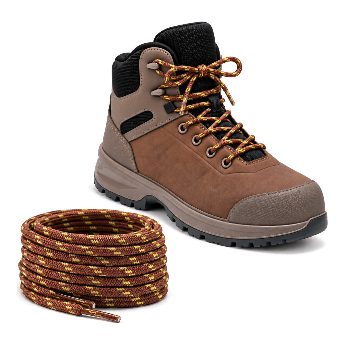 Marron jaune à motifs – lacets randonnee marron jaune a motifs 04 chaussure marron clair
