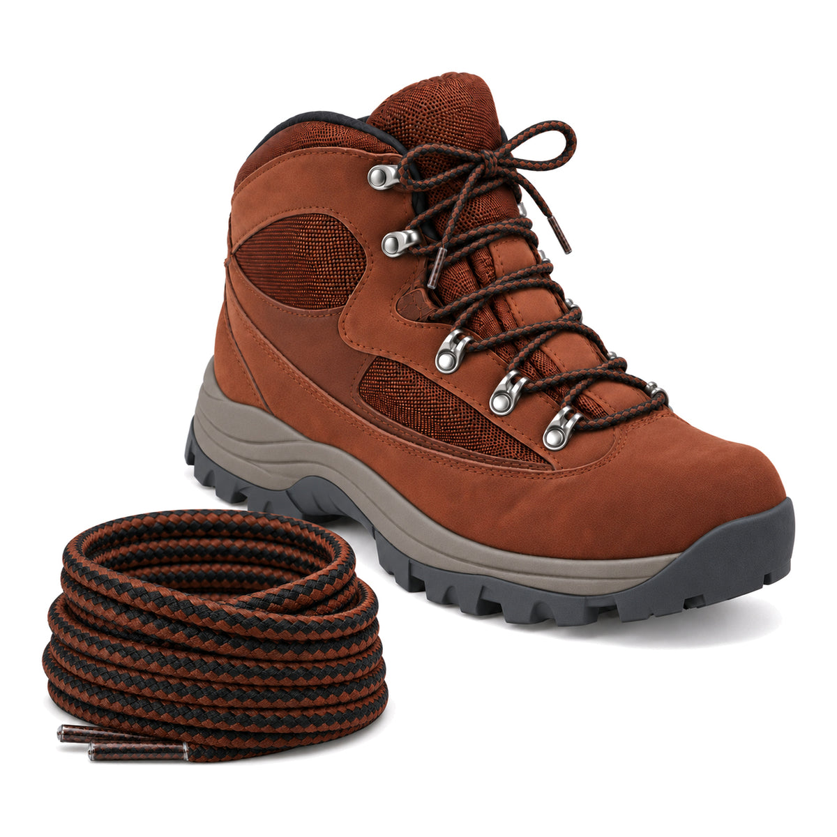 Marron noir – lacets randonnee marron noir 03 chaussure marron rouge