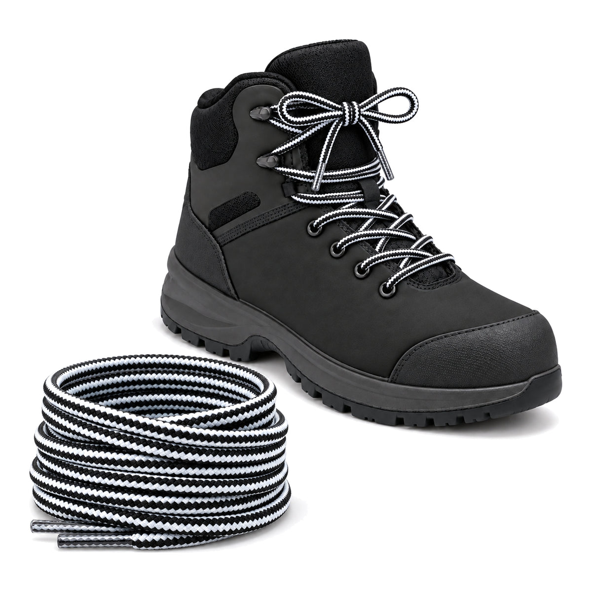 Noir Blanc – lacets randonnee noir blanc 03 chaussure noir
