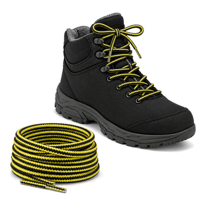 Noir jaune – lacets randonnee noir jaune 02 chaussure noir