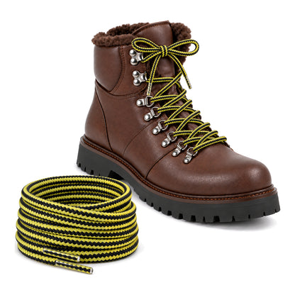 Noir jaune – lacets randonnee noir jaune 03 chaussure marron fonce