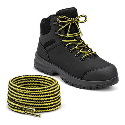 Noir jaune – lacets randonnee noir jaune 04 chaussure noir
