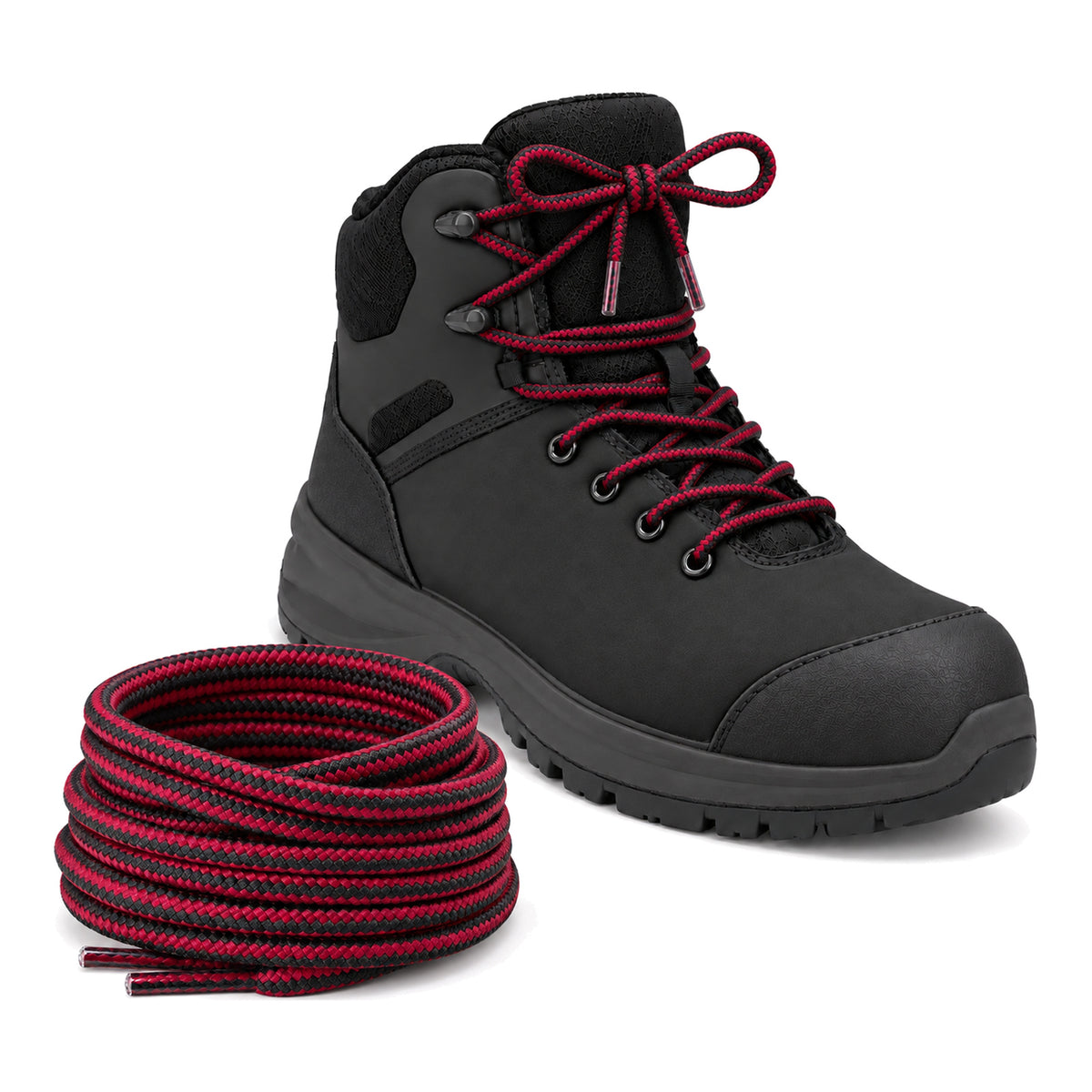 Noir rouge – lacets randonnee noir rouge 05 chaussure noir