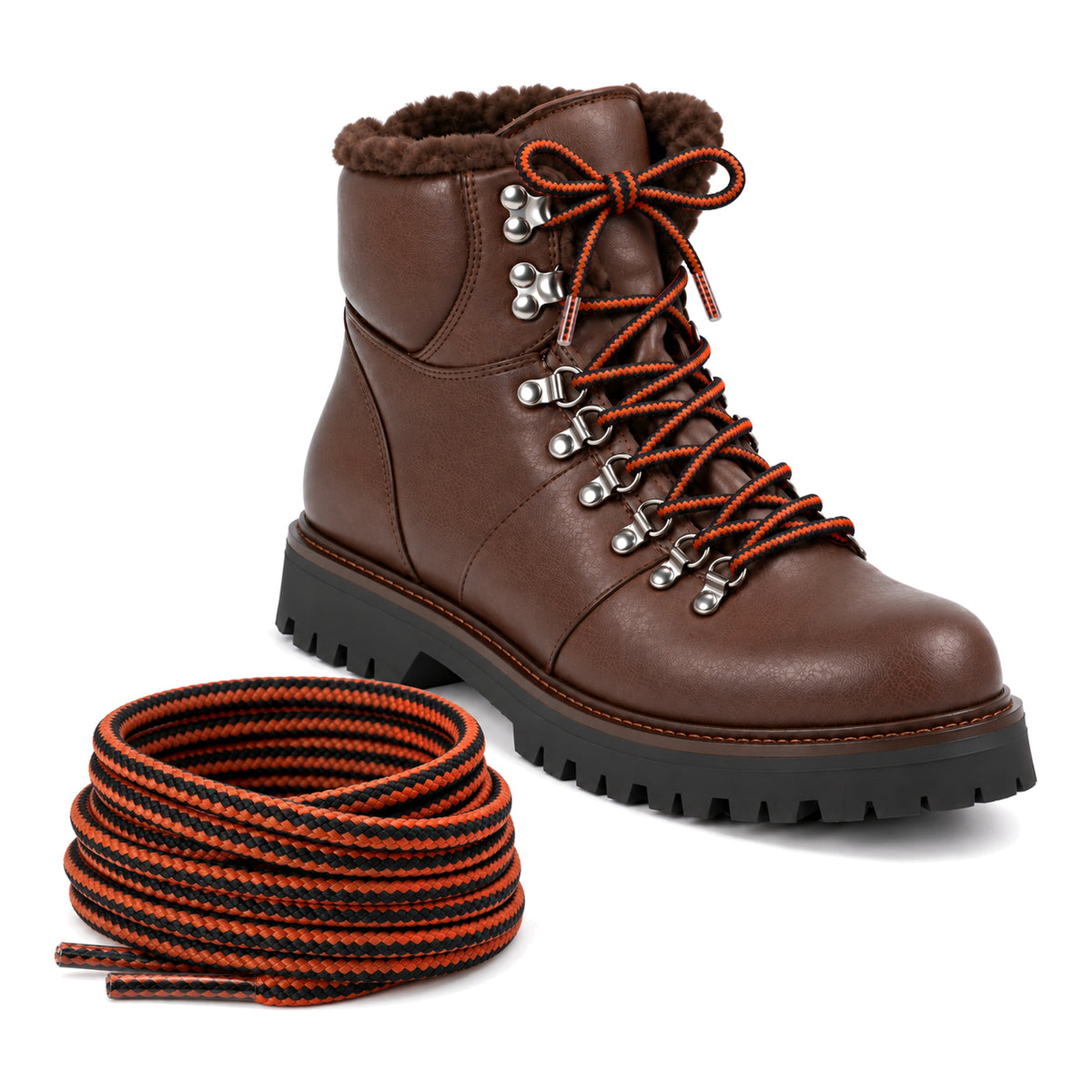 Orange noir – lacets randonnee orange noir 03 chaussure marron fonce