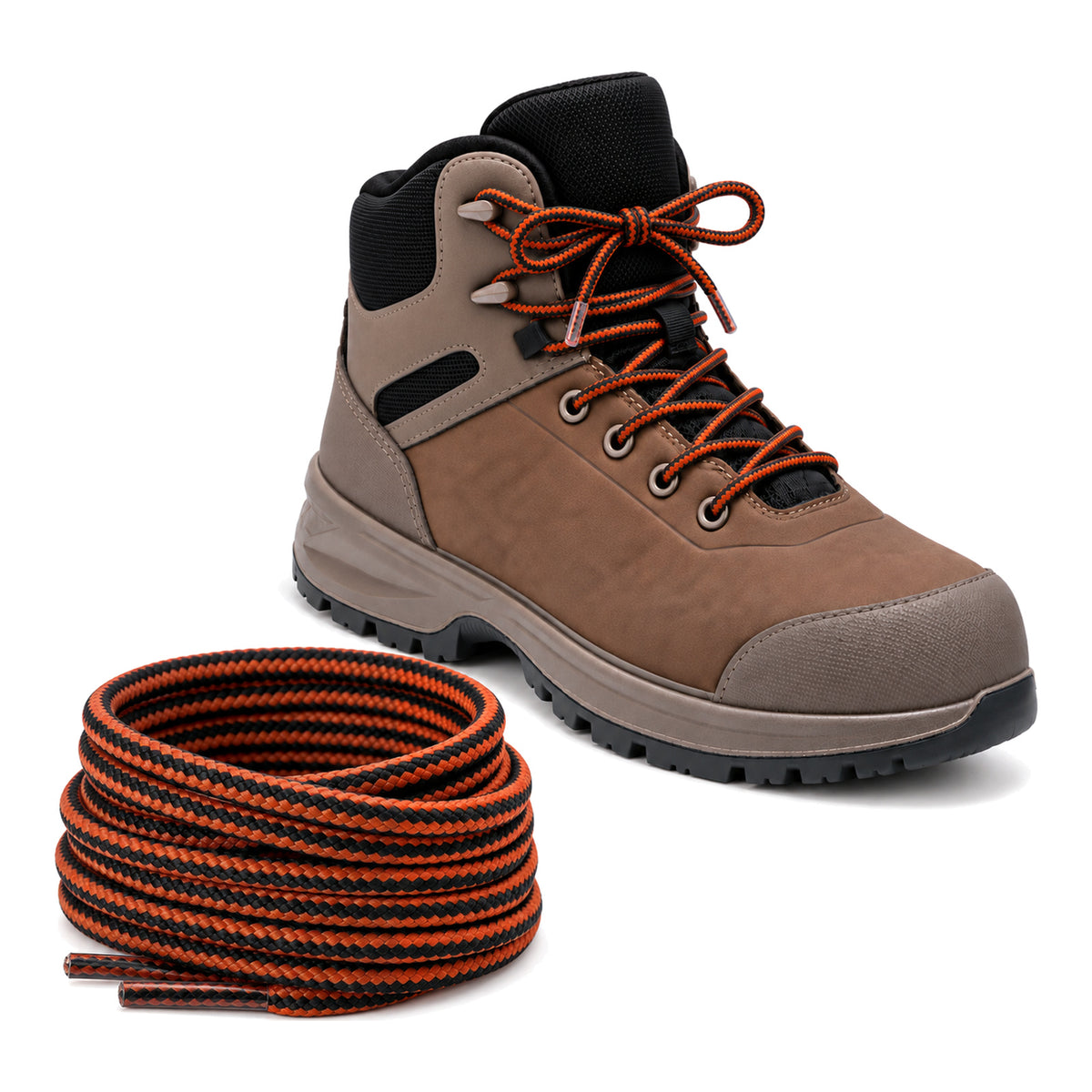 Orange noir – lacets randonnee orange noir 04 chaussure marron clair