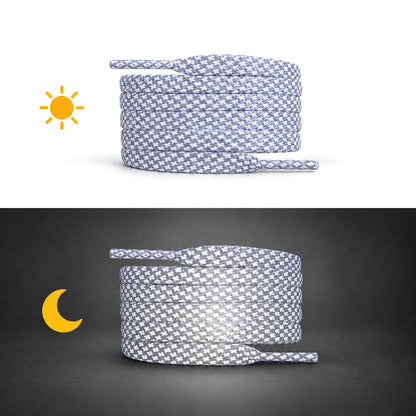 Blanc – lacets reflechissant plat blanc 02 jour nuit