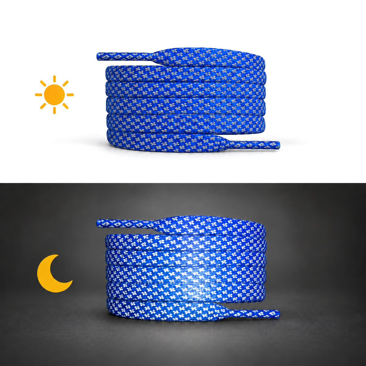 Bleu – lacets reflechissant plat bleu 02 jour nuit