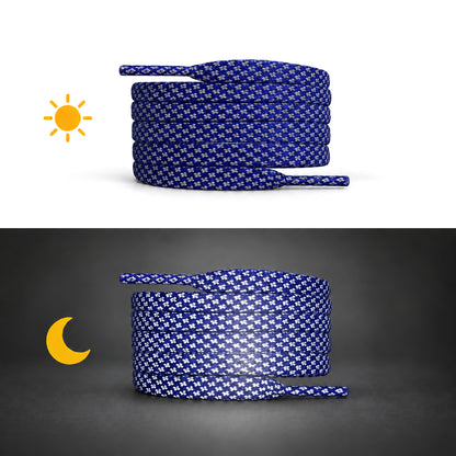 Bleu foncé – lacets reflechissant plat bleu fonce 02 jour nuit