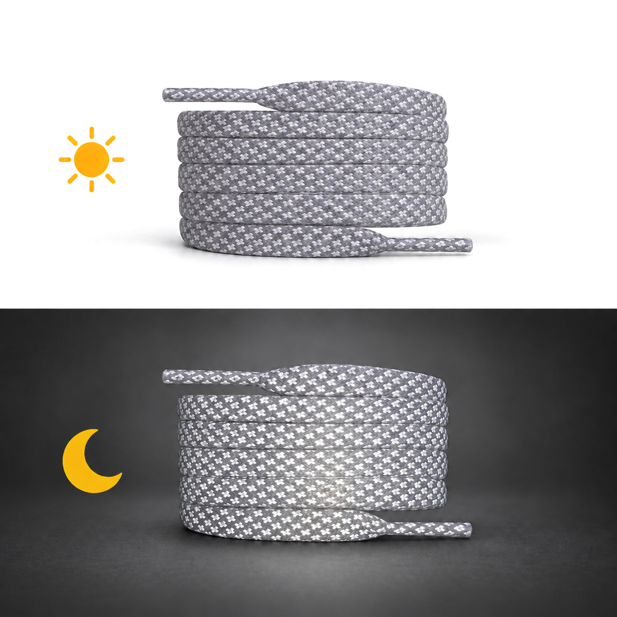 Gris – lacets reflechissant plat gris 02 jour nuit