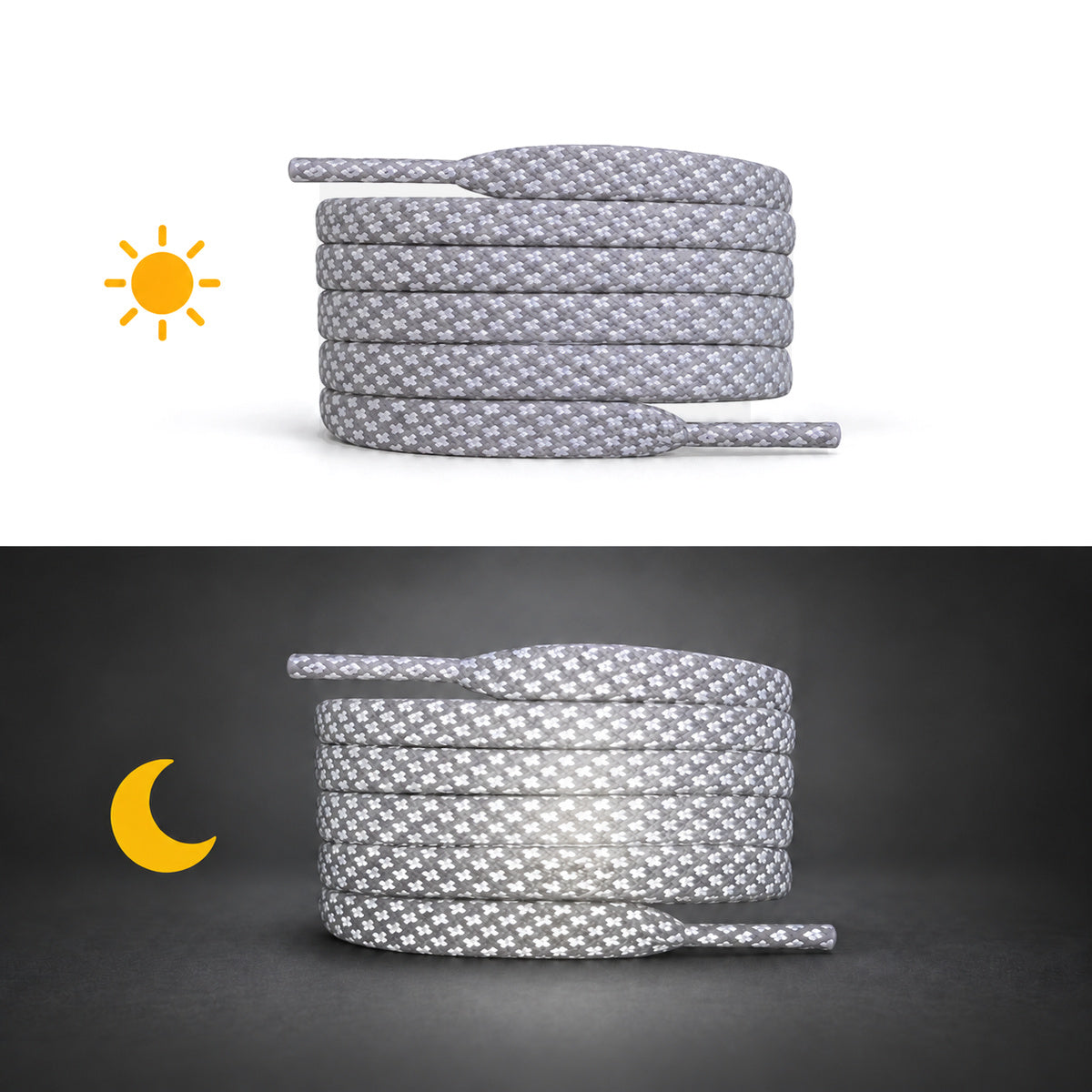 Gris clair – lacets reflechissant plat gris clair 4 02 jour nuit