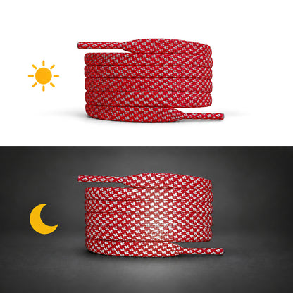 Rouge – lacets reflechissant plat rouge 02 jour nuit
