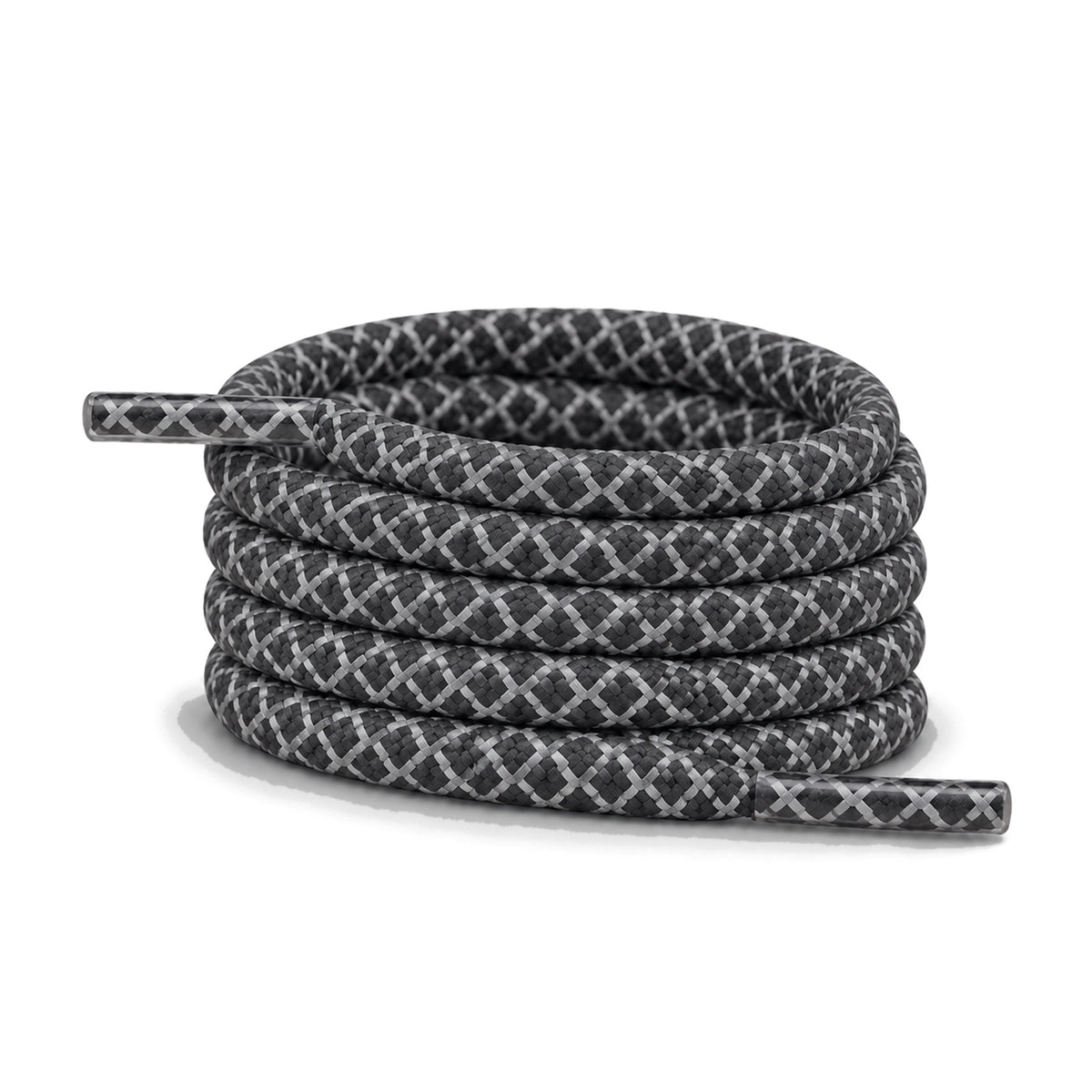Gris foncé – lacets reflechissant rond gris fonce