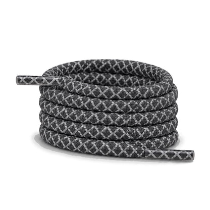 Gris foncé – lacets reflechissant rond gris fonce