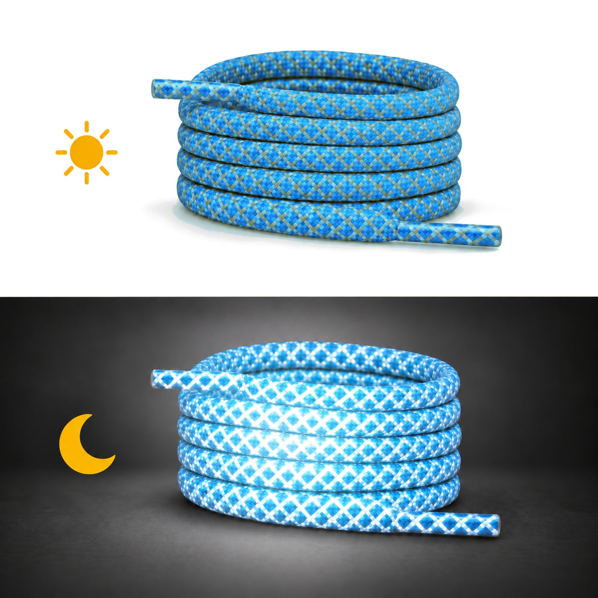 Bleu clair – lacets rond jour nuit 02 hellblau