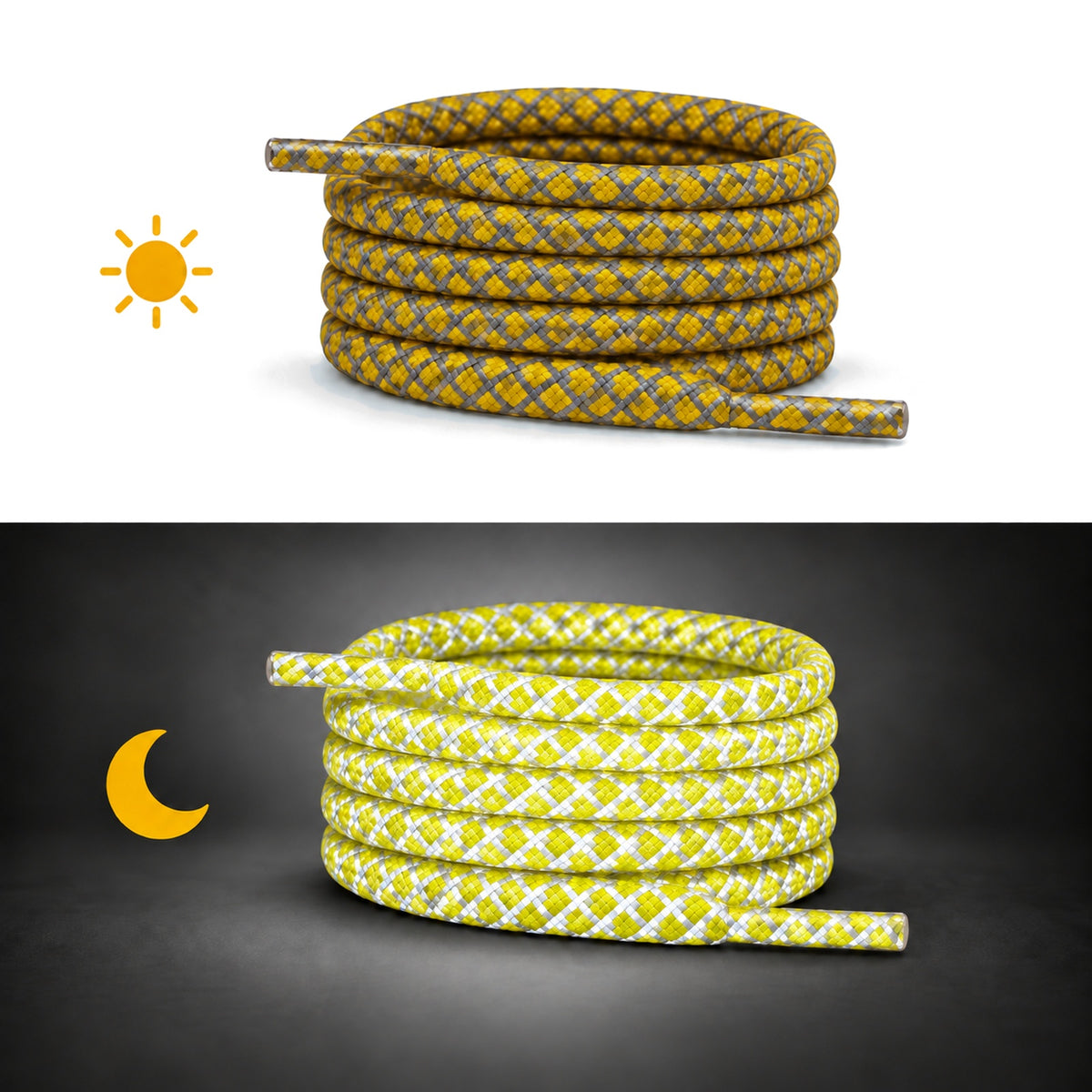 Jaune – lacets rond jour nuit 04 jaune