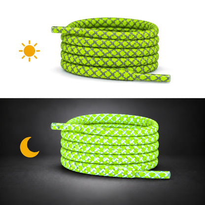 Vert Jaune Neon – lacets rond jour nuit 08 vert fluo