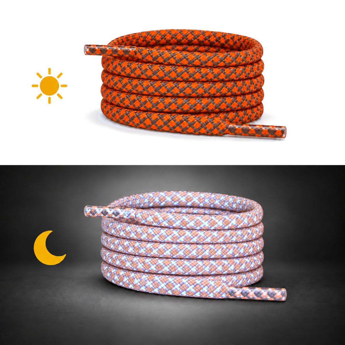Orange – lacets rond jour nuit 09 orange