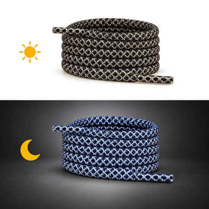 Noir – lacets rond jour nuit 12 noir