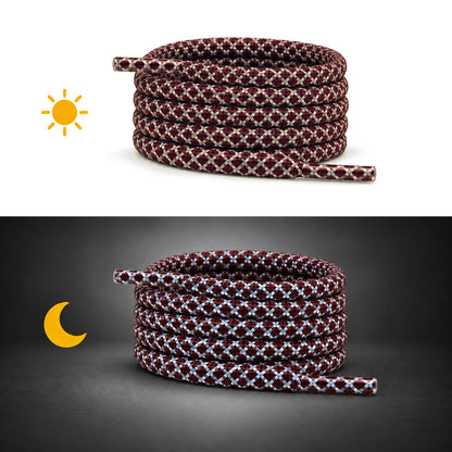 Marron Rouge – lacets rond jour nuit 14 marron rouge