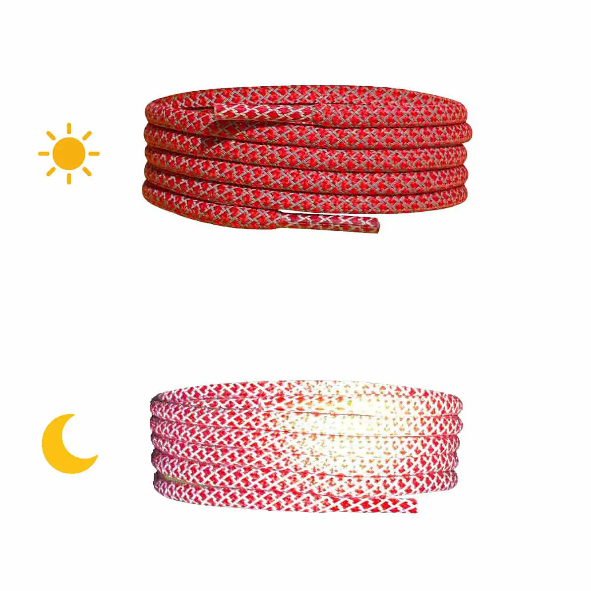 Rouge – lacets ronds reflechissants rouge 2