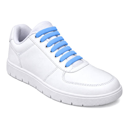 Bleu clair – silicone lacets bleu clair 02 sur chaussure